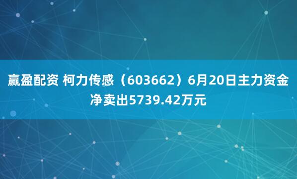 赢盈配资 柯力传感（603662）6月20日主力资金净卖出5739.42万元