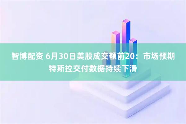 智博配资 6月30日美股成交额前20：市场预期特斯拉交付数据持续下滑